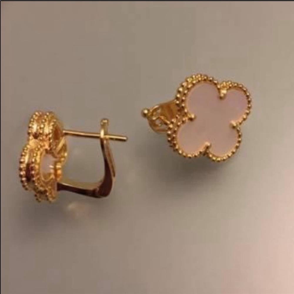 White mother of pearl French back earrings